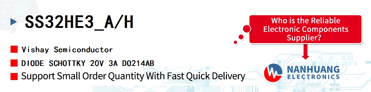 SS32HE3_A/H Vishay DIODE SCHOTTKY 20V 3A DO214AB