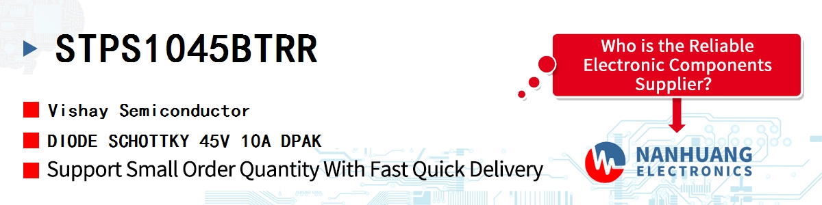 STPS1045BTRR Vishay DIODE SCHOTTKY 45V 10A DPAK