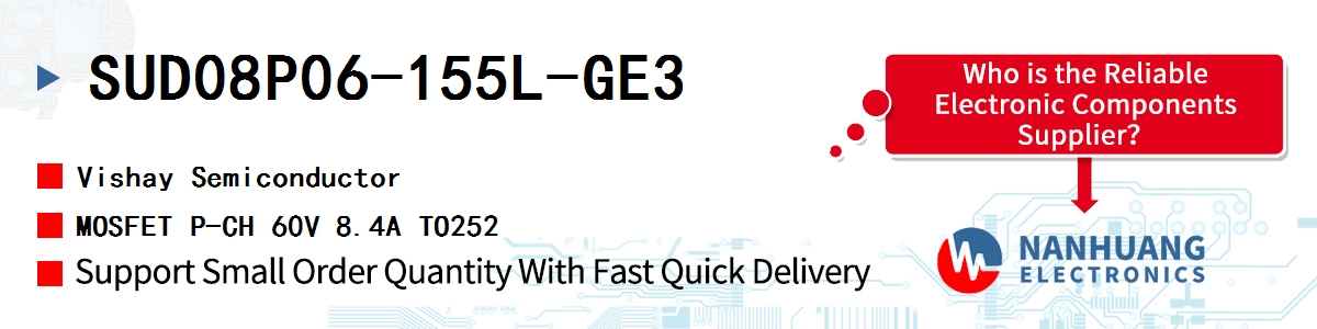 SUD08P06-155L-GE3 Vishay MOSFET P-CH 60V 8.4A TO252