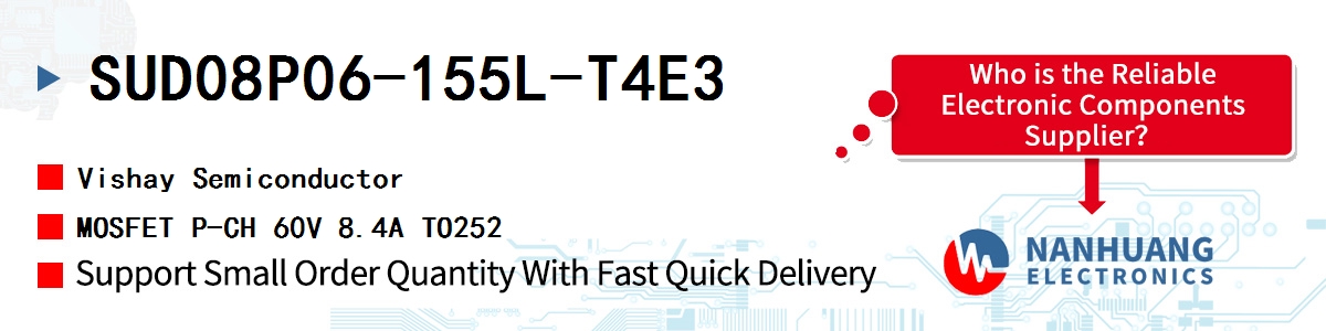 SUD08P06-155L-T4E3 Vishay MOSFET P-CH 60V 8.4A TO252