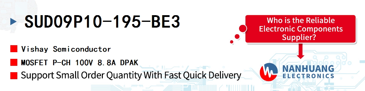 SUD09P10-195-BE3 Vishay MOSFET P-CH 100V 8.8A DPAK