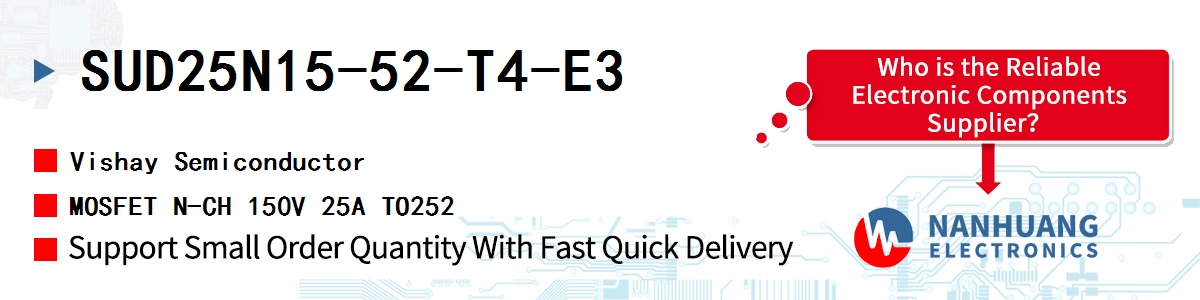 SUD25N15-52-T4-E3 Vishay MOSFET N-CH 150V 25A TO252