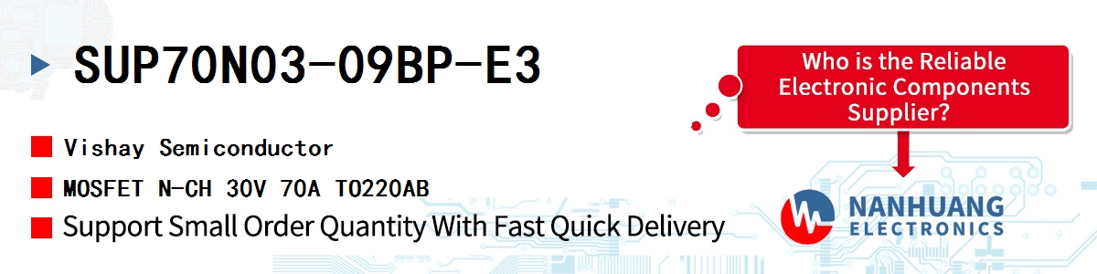 SUP70N03-09BP-E3 Vishay MOSFET N-CH 30V 70A TO220AB