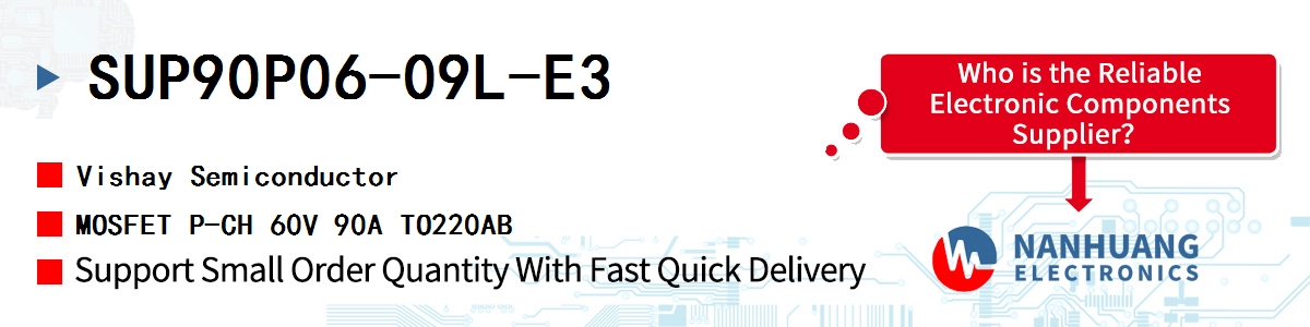 SUP90P06-09L-E3 Vishay MOSFET P-CH 60V 90A TO220AB