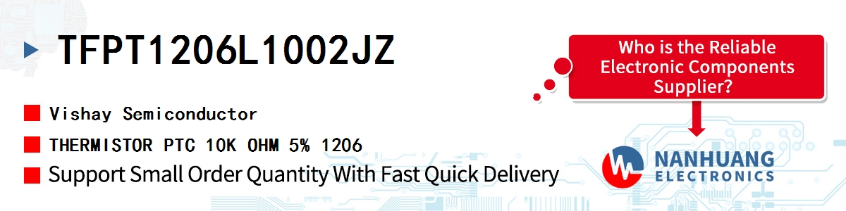 TFPT1206L1002JZ Vishay THERMISTOR PTC 10K OHM 5% 1206