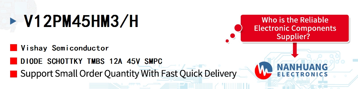 V12PM45HM3/H Vishay DIODE SCHOTTKY TMBS 12A 45V SMPC