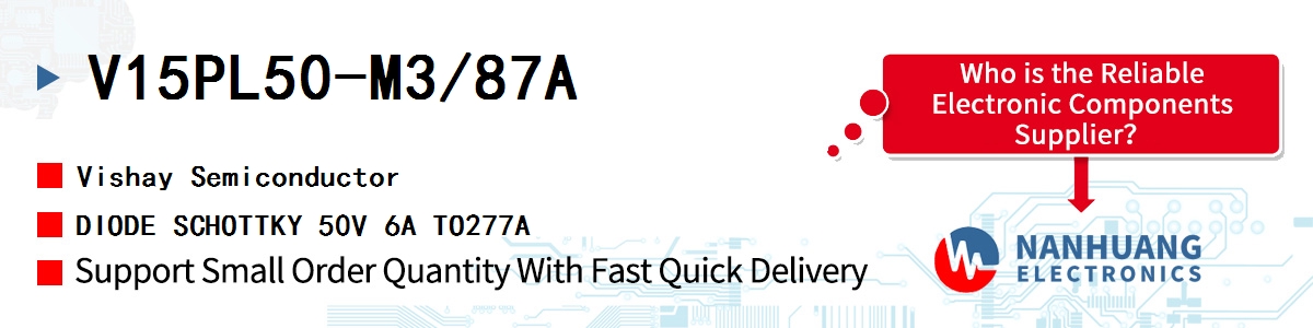 V15PL50-M3/87A Vishay DIODE SCHOTTKY 50V 6A TO277A