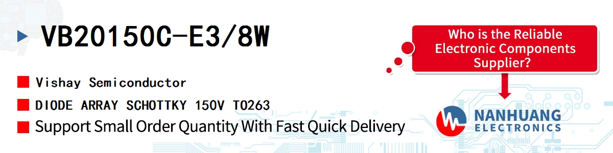 VB20150C-E3/8W Vishay DIODE ARRAY SCHOTTKY 150V TO263