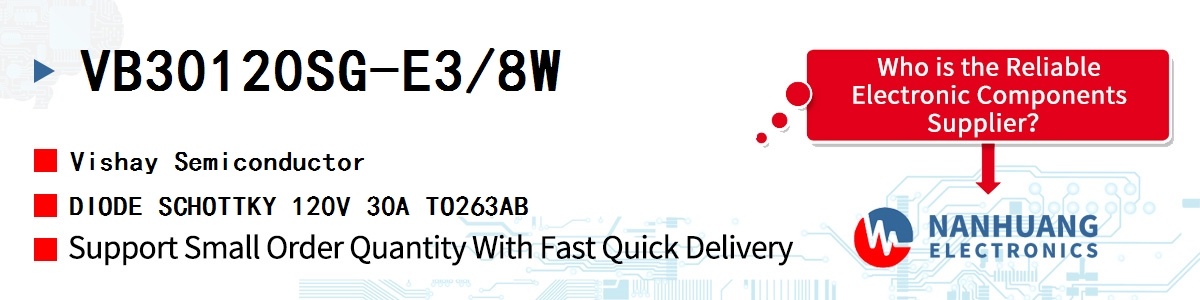 VB30120SG-E3/8W Vishay DIODE SCHOTTKY 120V 30A TO263AB