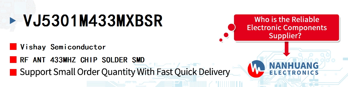 VJ5301M433MXBSR Vishay RF ANT 433MHZ CHIP SOLDER SMD