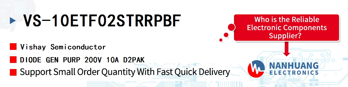 VS-10ETF02STRRPBF Vishay DIODE GEN PURP 200V 10A D2PAK