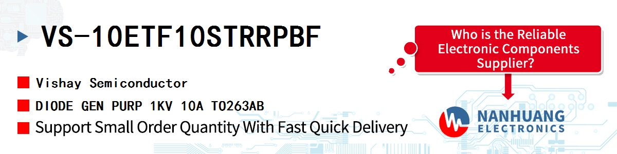 VS-10ETF10STRRPBF Vishay DIODE GEN PURP 1KV 10A TO263AB