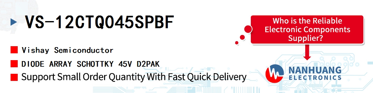 VS-12CTQ045SPBF Vishay DIODE ARRAY SCHOTTKY 45V D2PAK