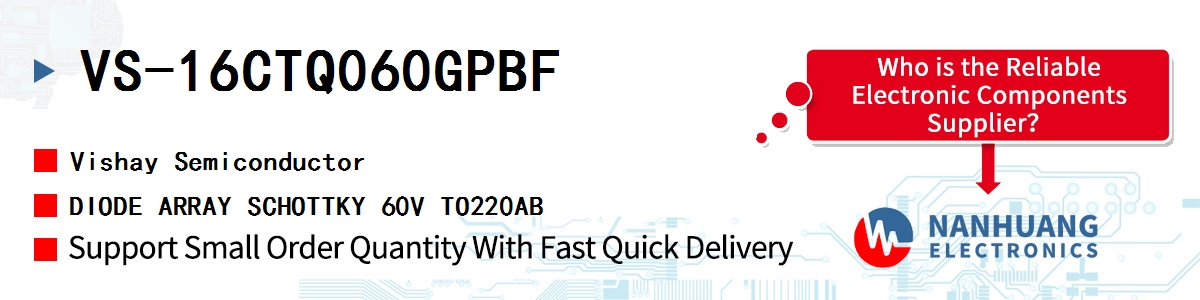 VS-16CTQ060GPBF Vishay DIODE ARRAY SCHOTTKY 60V TO220AB