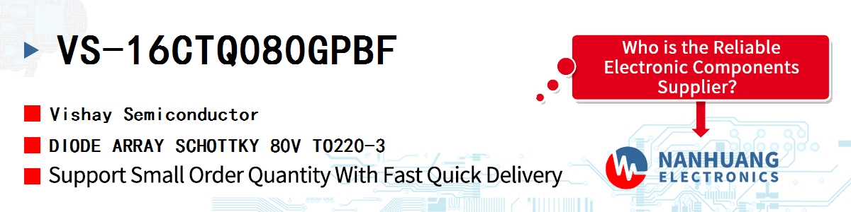 VS-16CTQ080GPBF Vishay DIODE ARRAY SCHOTTKY 80V TO220-3