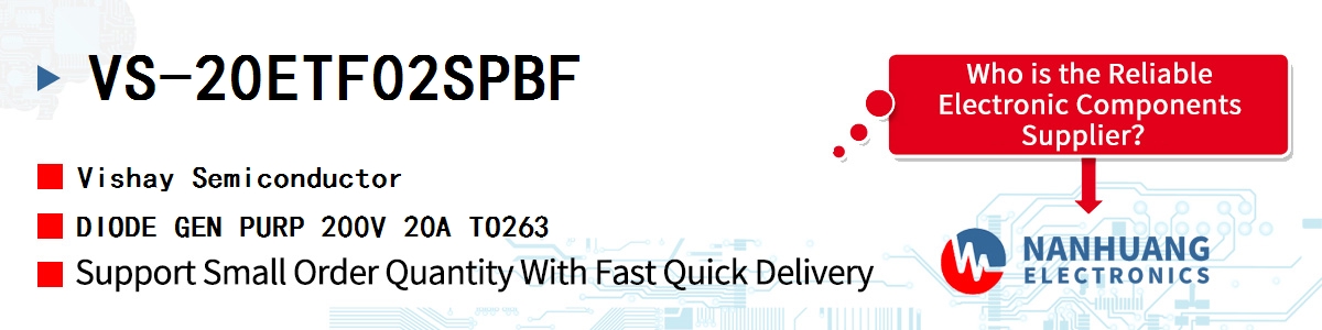VS-20ETF02SPBF Vishay DIODE GEN PURP 200V 20A TO263