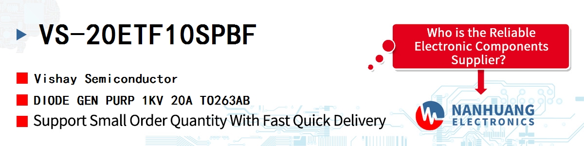 VS-20ETF10SPBF Vishay DIODE GEN PURP 1KV 20A TO263AB