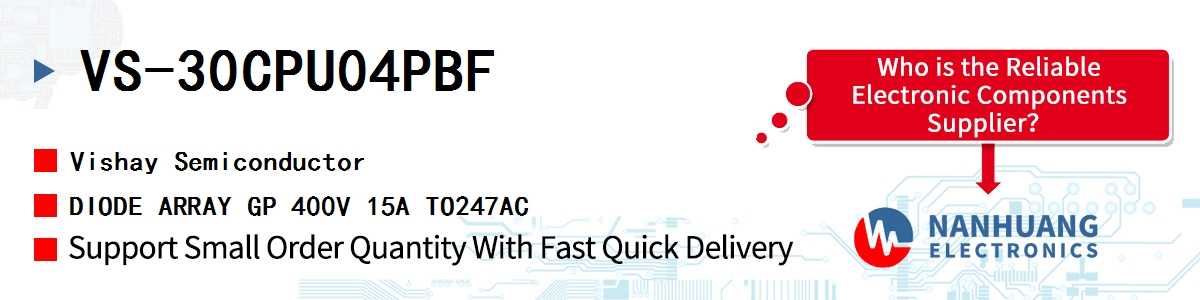 VS-30CPU04PBF Vishay DIODE ARRAY GP 400V 15A TO247AC
