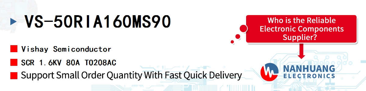 VS-50RIA160MS90 Vishay SCR 1.6KV 80A TO208AC