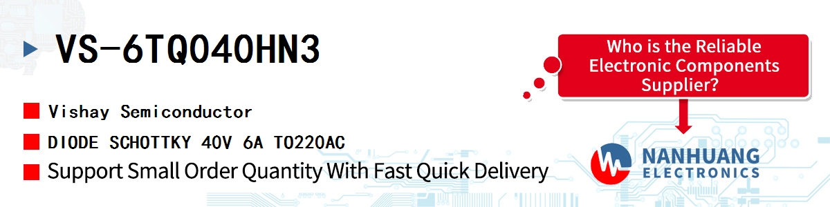 VS-6TQ040HN3 Vishay DIODE SCHOTTKY 40V 6A TO220AC