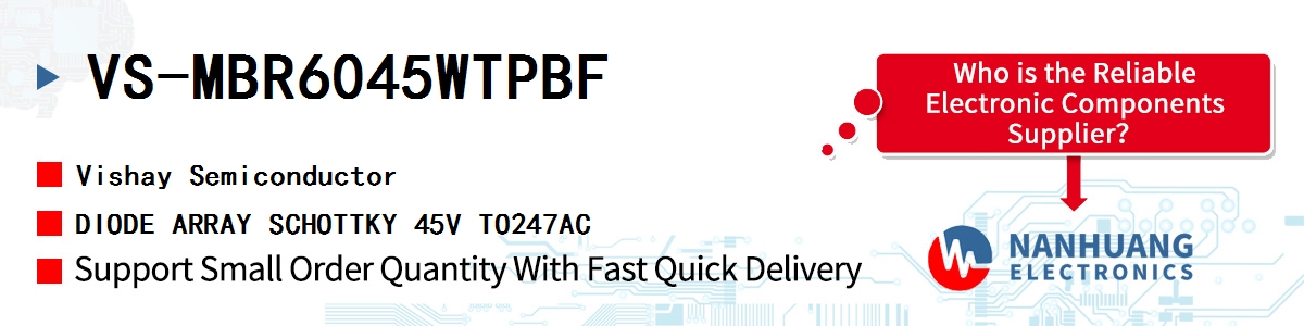 VS-MBR6045WTPBF Vishay DIODE ARRAY SCHOTTKY 45V TO247AC