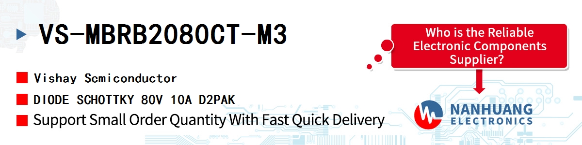 VS-MBRB2080CT-M3 Vishay DIODE SCHOTTKY 80V 10A D2PAK