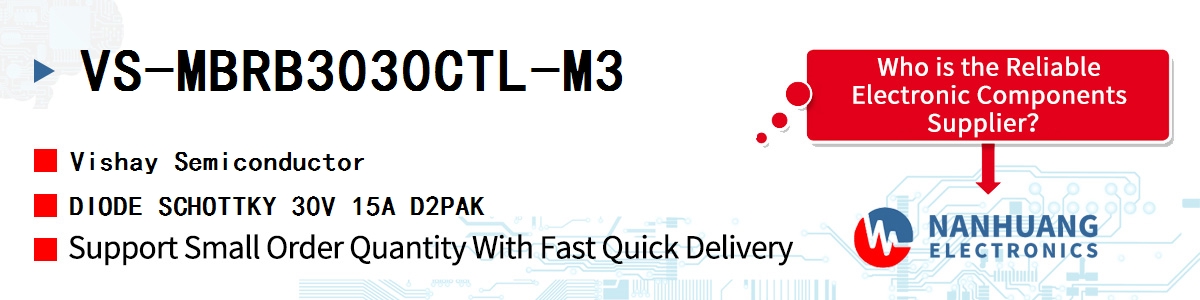VS-MBRB3030CTL-M3 Vishay DIODE SCHOTTKY 30V 15A D2PAK