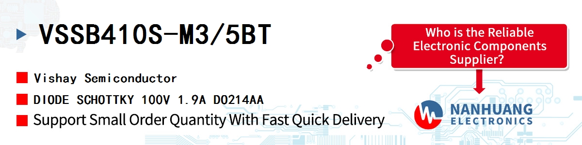 VSSB410S-M3/5BT Vishay DIODE SCHOTTKY 100V 1.9A DO214AA