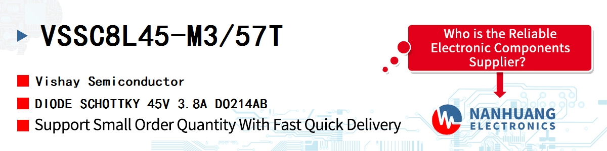 VSSC8L45-M3/57T Vishay DIODE SCHOTTKY 45V 3.8A DO214AB